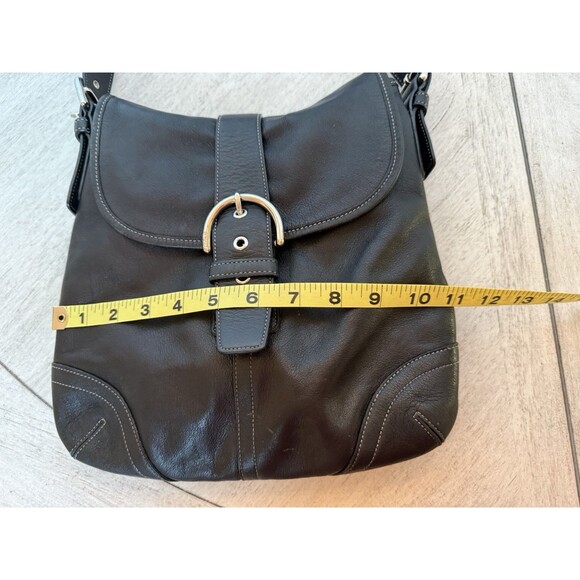 Coach Vintage 9480 Soho Flap Crossbody Black Leather Shoulder Hobo Y2K Cleaned - Picture 5 of 16